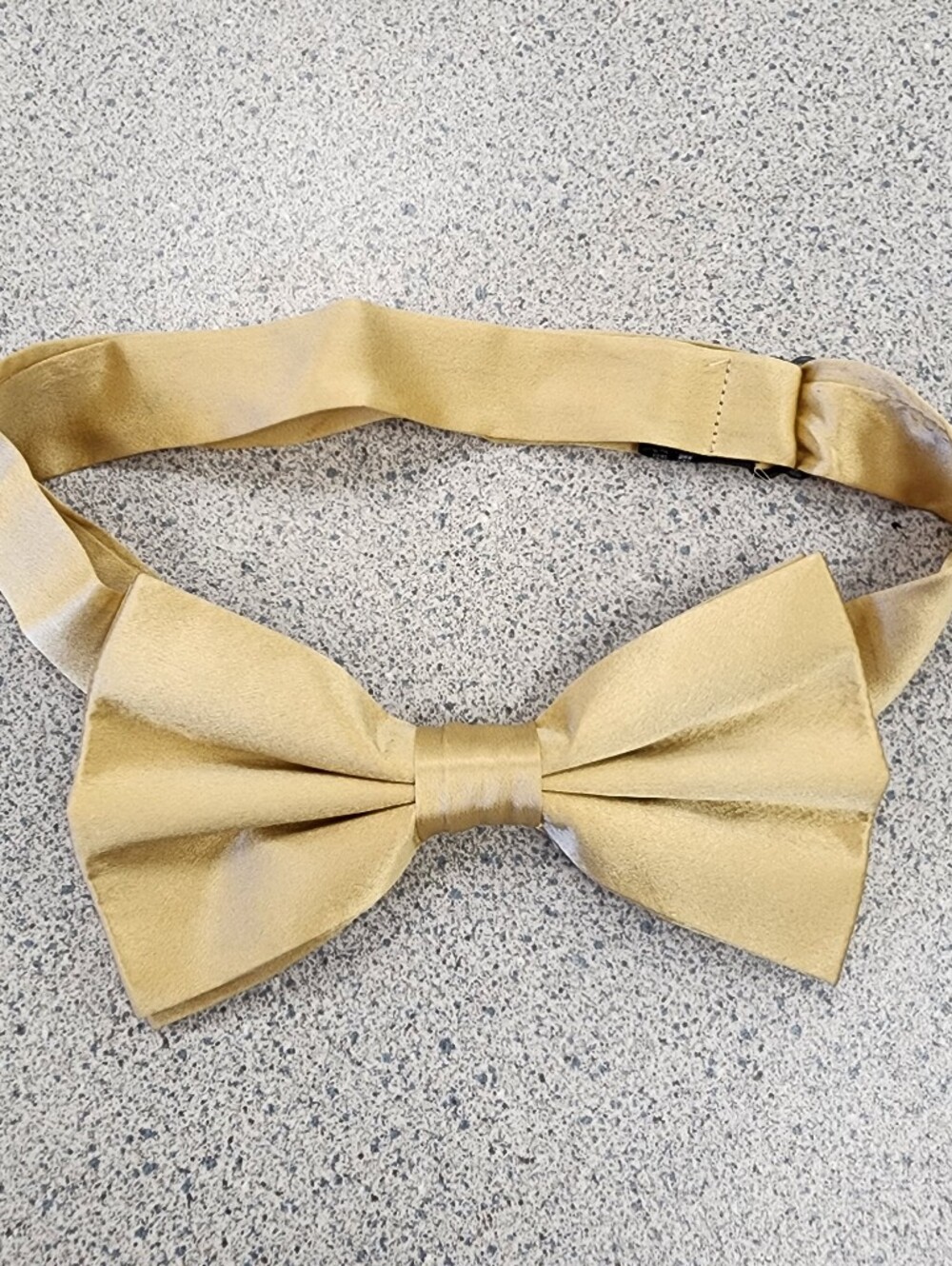 Metallic Gold Satin Pre-Tied Adjustable Bow Tie Formal Wear